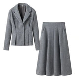 Women's Clothing INS Burst Waist Small Suit A Word Long Half Skirt Two