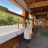 Female 2024 New Korean Version Loose Medium And Long Cotton-Padded Jacket Winter Jacket-Outfit