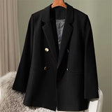 Zingj New Blazer Female Metal Button British Wind Casual Versatile Green Red Small Suit