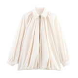 Explosion Women's Loose-Fitting Fashion Long-Sleeved Collar Bomber Jacket