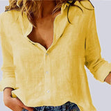 Fashion Cotton Linen Blouse Women Casual Vintage Buttons Long Sleeve Women's Shirts Female Clothing New Blusas