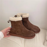 Boots Women 2025 Winter New Sen Series Retro Plus Velvet Cotton Shoes Soles Of Casual Hair To Keep Warm Short Boots