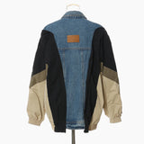 New Personality Niche Cowboy Splicing Colliding Color Loose-Fitting Version Of The Coat Baseball Uniform