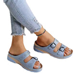 Women's Slippers 2025 New Thick And Low Belt Buckle Round Head Casual Shoes 35-43