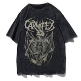 Summer New Spear Cranium Series Print T-Shirt Black Cotton Men And Women Universal