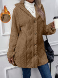 2025 Ebaywish Hooded Solid-Colored Open-Shirt Button-Buttoned Long-Sleeved Casual