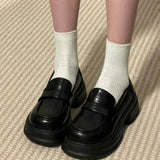 Soft Leather Single Shoes Women's Spring New College Style Black Leather Shoes With A British Foot