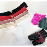 Flash Drill Buckle After The Hollow Trousers Tants Ice Silk Spliced Lace Lady T