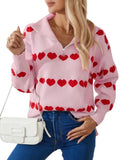 And Winter New Sweater Women Fashion Zipper Love Love Long-Sleeved