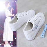 Red Embroidery Small White Shoes Women 2025 New Students Thick Plate Shoes Small Fresh Plum Single Shoes