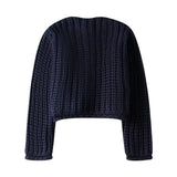 New Coarse Needle Buckle Dress Short Knitted Coat