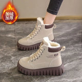 Children Winter 2025 New Korean Version Of The Velvet Small White Shoes Women's Cotton Shoes High Help Thick Bottom Snow Boots
