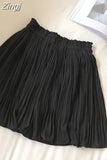 Chiffon Summer Shorts Skirt Women 2023 Fashion Korean Elastic Waist Pleated Mini Skirt Casual Beach Faldas