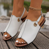 Toe Buckle Large-Size Sandals Women Metal Buckle Type Fish Mouth Beach Cold