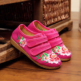 Zingj Shoe Box Girls Embroidered Cloth Shoes, Flat Single Shoes, Children's
