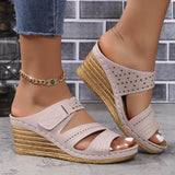 Bottom Round Head One-Word Wear 2025 New Summer Slope And Large-Size Women's Fashion Cold Slippers