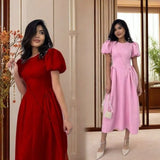 Women's Clothing 2025 Autumn New Bubble Sleeve With Fashion Temperament Dress Dress