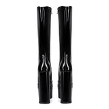 Punk Gothic Babes Lolita Black Leather Buckle Thick And Large Size Girl Cool Boots