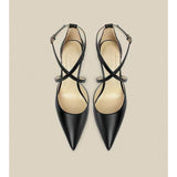 Sexy Pointed Cross-Lace Single-Shoe Shallow Bun With High-Heeled Sandals In The Summer Of