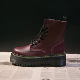 And Winter New Martin Boots Women's Shoes Pine Cake Thick-Bottomed Workwear Black British Fan Car Short Boots Retro Single Boots