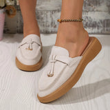 Large-Size New Autumn 2025 New Fashion Single Shoes With Flat Comfortable Thick-Soled Slippers Women's