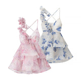Women's Explosive Floral Prints To Wear V-Necked Floral