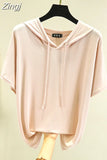 T-shirts Women Hooded Fashion Loose Casual All-match Korean Style Solid Simple Y2k Aesthetic Футболка Женский Cozy Chic