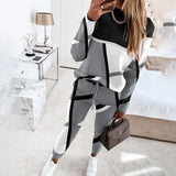 Women's 2025 New Two-Piece Color-Print Long-Sleeved Round-Neck Casual Fashion