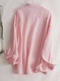 New Women's Spring And Summer Comfortable Cotton Long Sleeve Sunscreen Shirt Thin Loose Air-Conditioning Shirt Casual Shirt