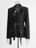 Solid Color Temperament Suit Jacket Woman 2025 Summer New Fashion Personality Design Style With Waist Display Thin