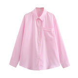 Women's ZA Temperament Spring New Temperament Commute Loose Striped
