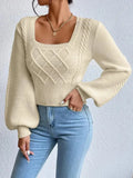 And Winter New Solid Color Square Sweater Women's Top Fashion Pure Color