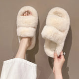Slippers Women 2025 New Autumn And Winter Fashion Hairy Slippers Women Wear A Word