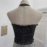 Thai Babes Hanging Neck Slings Slings Tlit Holes Made Old Bare Back Short With Thoracic Tops