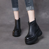 The Number Of Children In Thin Boots In Autumn And Winter Krainian Pine Cake Bottoms Leather Short Leather Short Boots Fashion Boots High And Super High