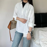 New French High-End White Shirt Early Spring Women's Loose Shirt Temperament Long-Sleeved