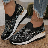 Women's Shoes 2025 New Round Head Slope And Fashion Hot Diamond Sports Leisure Pedal Women's