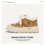 Shoes Ug Meng Big Shoes Winter Thick Soles Plus Velvet Warm Cotton Shoes Couple Short-Sleeve Snow Boots Men's