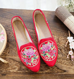 Zingj Shoes Single Shoes Bright Silk Cloth Dance Shoes Cheongsam Shoes Ancient Style Mother Shoes Embroidered Cloth Shoes Women's