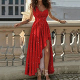 Women's Dress 2025 New Temperament Slanted Shoulders High-Waisted Long Loose Irregular Evening