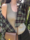 Sunscreen Plaid Women's Summer 2025 New Design Long-Sleeved Top Loose Shirt Spring And Autumn