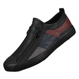Autumn Men's Shoes Korean Version Of Casual Shoes One Foot Lazy Shoes Zipper Shoes Color Tide Shoes Flat Plate Shoes