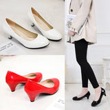 Women's Heel Single Shoes Black Round Head Thick Heel High Heel Shoes Professional Leather Shoes Dress Etiquette Work Women's