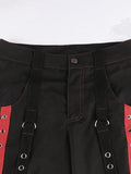 Chain Embellished Strap Straight Leg Pants-Outfit