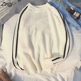 Women Christmas Warm Knitted Long Sleeve Autumn New Pullovers Couple Chic Patchwork O-Neck College Japanese Style