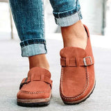 Summer New Sandals Coated Outside Wearing Belt Buckle Half-Tug Women's Large-Size Casual Slippers Women's