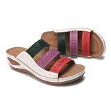 Women's Sandals 2025 Spring New Slope And Spelling A Word Of Women's Sandals