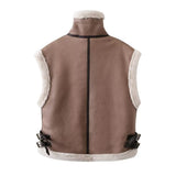 Zingj 2023 New Women's Fashion Fashion Camel Motorcycle Fur