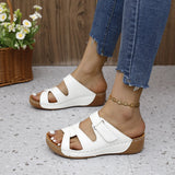2025 New Slippers Thick Bottom Hollow Slope With Large Size Flip-Flop Women's Shoes Fish Mouth