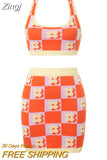 Women Knitted 2 Piece Summer Shorts Set Sleeveless Vintage Printed Crop Tank Top Elastic High Waist Shorts